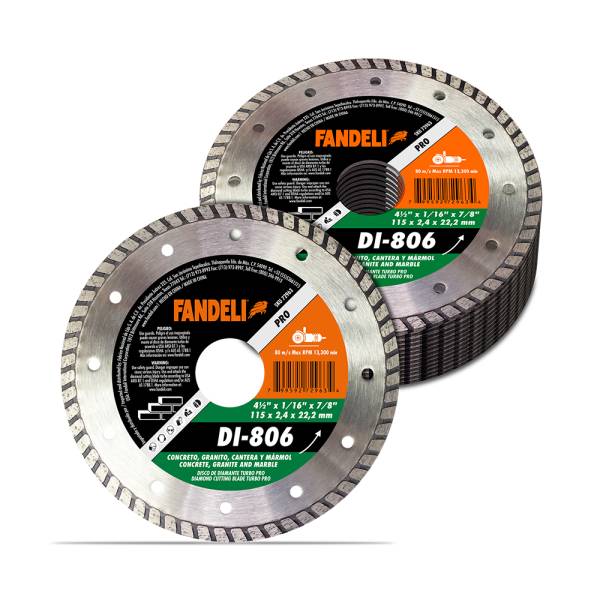 214975 Disco diamante 4-1/2" x 1.6 mm x 7/8" rin turbo pro DI-806 Fandeli