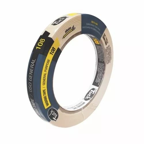 215328 Cinta masking tape 1/2" x 50 mt multiusos Gris 108 Tuk