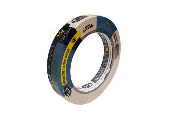 215329 Cinta masking tape 3/4" x 50mts multiusos Gris 108 Tuk