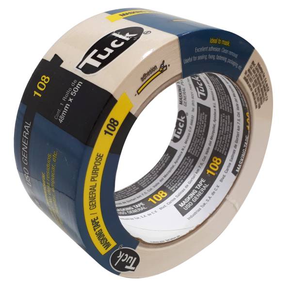 215332 Cinta masking tape 2" x 50mts multiusos Gris 108 Tuk