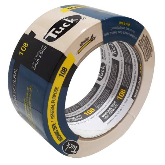 215332 Cinta masking tape 2" x 50mts multiusos Gris 108 Tuk