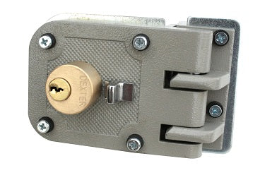 215439 Cerradura sobreponer izquierda gris mordaza Dexter