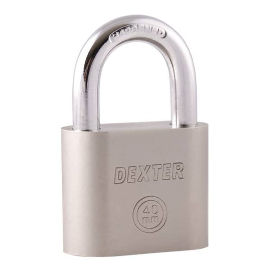 215444 Candado acero 40mm llave antigua gancho corto combinacion de disco Dexter