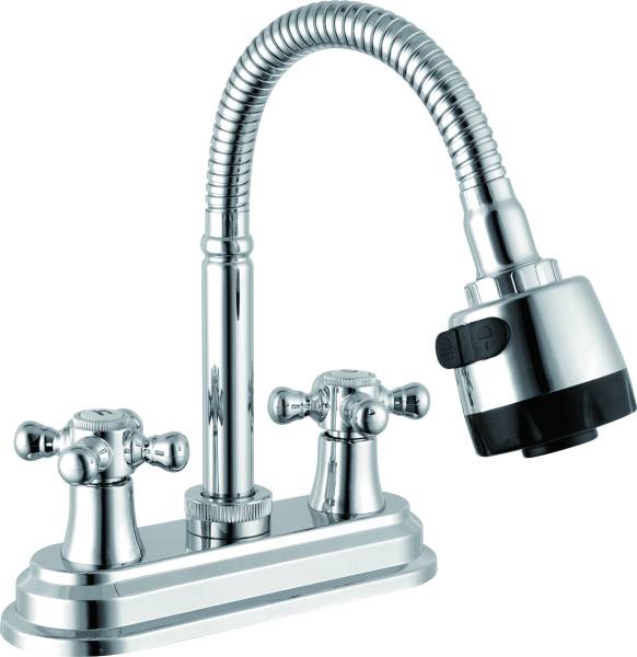 215497 Mezcladora lavabo zinc tipo flexible maneral cruz cromada MLVZ008 Vianti