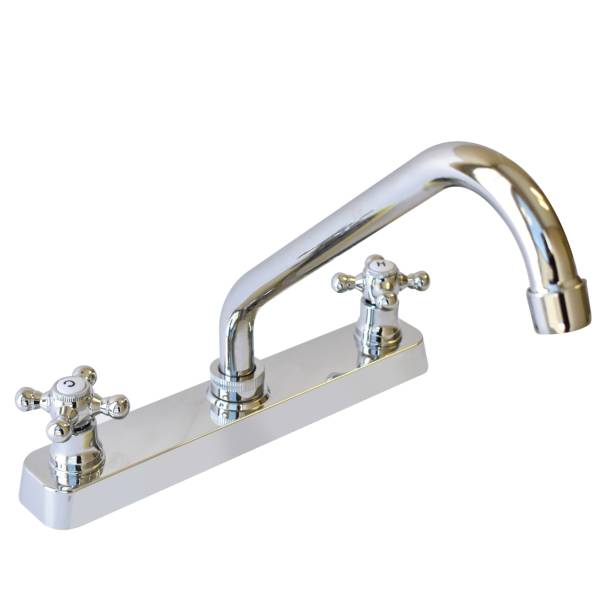 215500 Mezcladora fregadero plastica tipo standard maneral cruz 1/4 de vuelta cromada MFVP007 Vianti