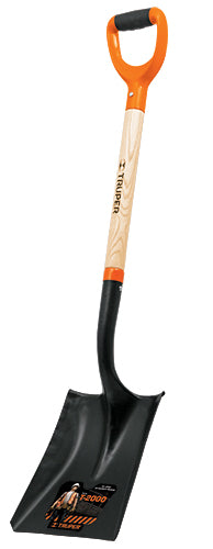 2158 Pala cuadrada t2000 mango de madera puño "Y" Truper