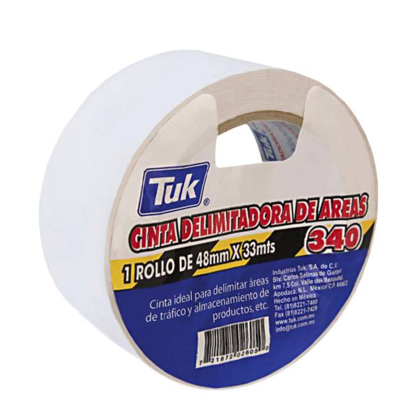 215849 Cinta delimitadora 48mm x 33 mts blanca tipo 340 TUK
