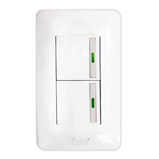 215931 Placa 2 vent c/inter sencillo koe blanco 8168 FLEXIMATIC