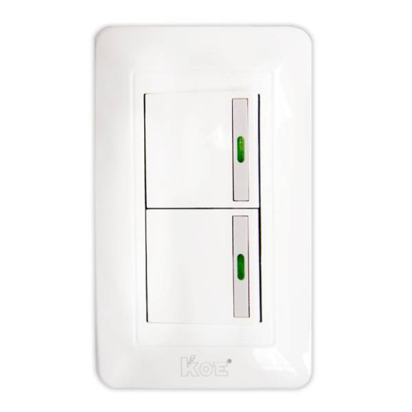 215931 Placa 2 vent c/inter sencillo koe blanco 8168 FLEXIMATIC