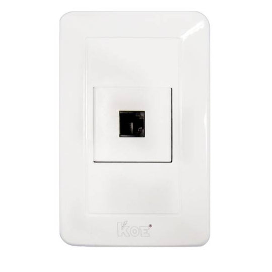 215937 Placa 1 vent c/toma telefonica koe blanco 8176 FLEXIMATIC