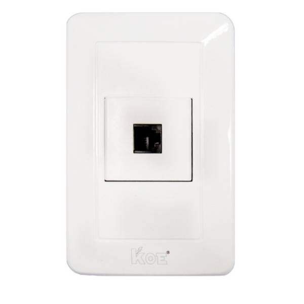 215937 Placa 1 vent c/toma telefonica koe blanco 8176 FLEXIMATIC