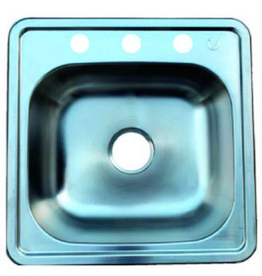 224240 Tarja de acero inoxidable 1 tina empotrar 48 x 48 x 15cm con 4 clips Vianti