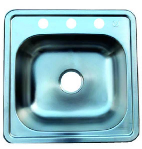 224240 Tarja de acero inoxidable 1 tina empotrar 48 x 48 x 15cm con 4 clips Vianti
