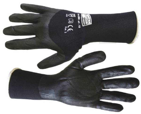 224984 Guante de nylon palma/nitrilo negro/negro mediano By Lack