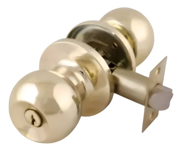 227172 Cerradura tubular llave boton laton brillante Barza Dexter