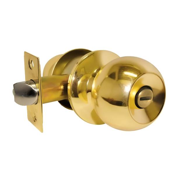 227174 Cerradura tubular ranura boton laton brillante Barza Dexter
