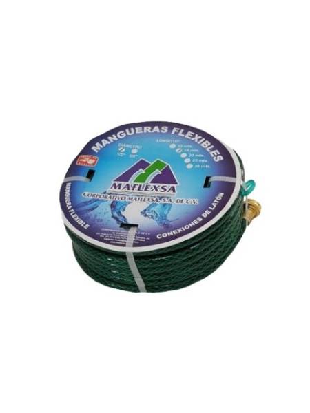 227187 Manguera jardin 3 capas tramada armada 013mm 1/2" 25mt cnx/metal Maflexa