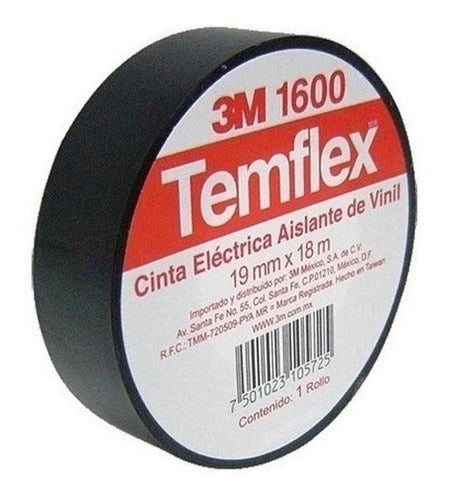 228386 Cinta de aislar 19mm x 18mts negra Temflex 3M