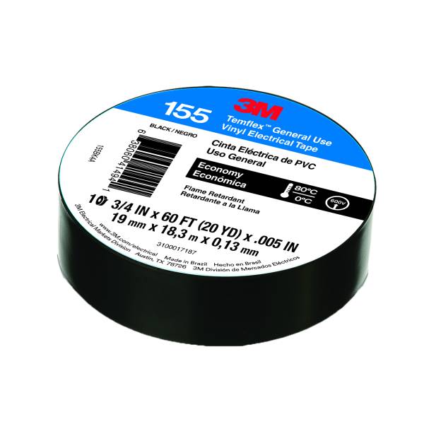 228387 Cinta de aislar 19mm x 18mts negra Temflex 155 3M
