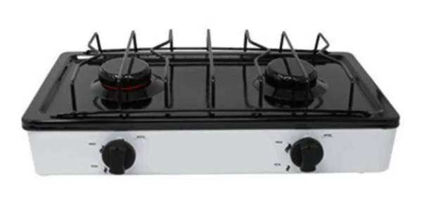 228471 Parrilla de gas 2 quemadores cubierta de porcelanizada blanca 303 Vianti