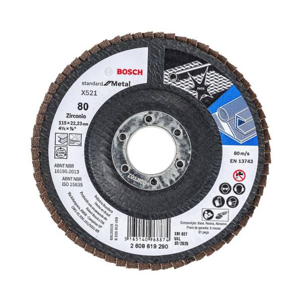 228736 Disco laminado 4-1/2" x 7/8" g080 Bosch