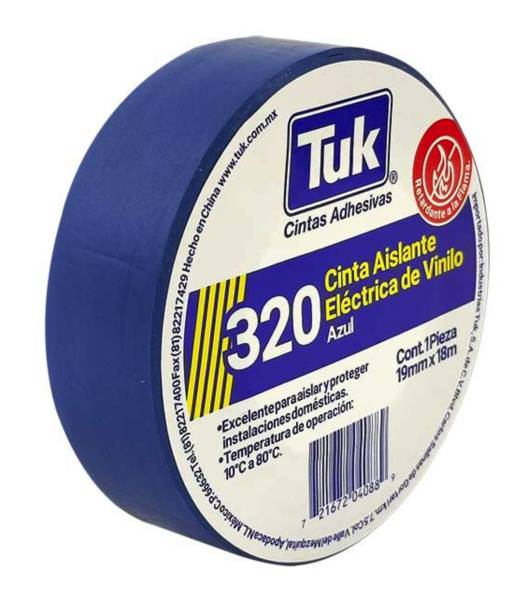 229266 Cinta de aislar 19mm x 18mts azul 320 Tuk