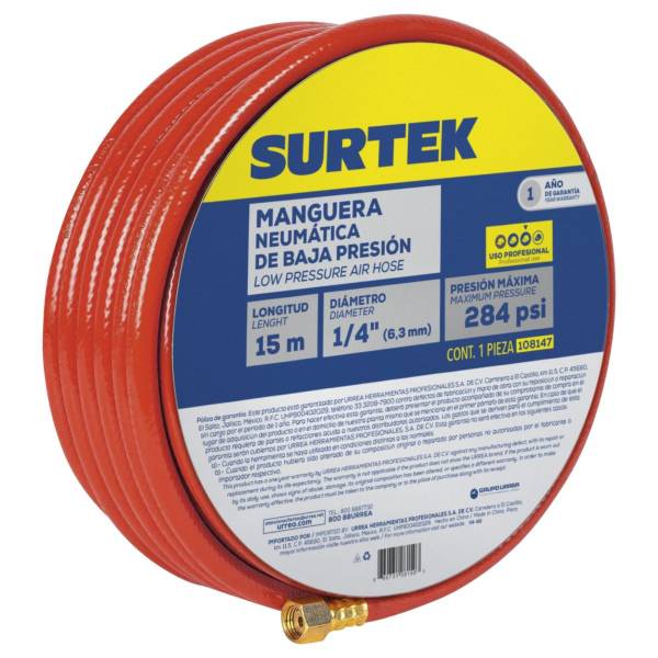 229510 Manguera para compresor PVC 1/4" 15mt Surtek