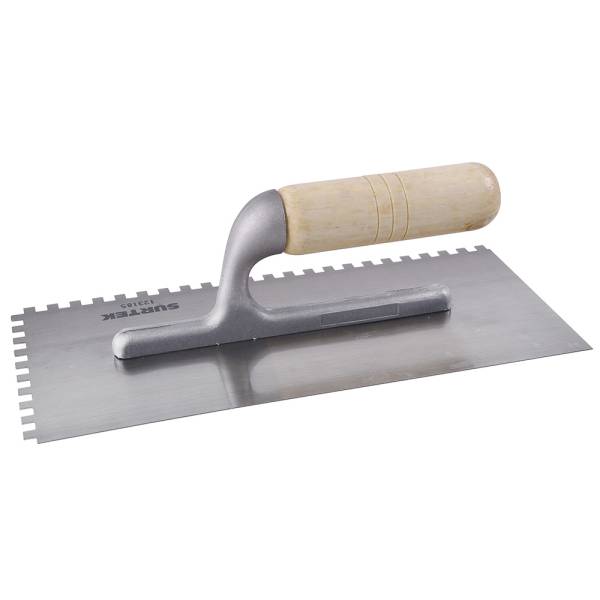230211 Llana dentada cuadrada 6 remaches 11" x 5" mango de madera 123185 Surtek