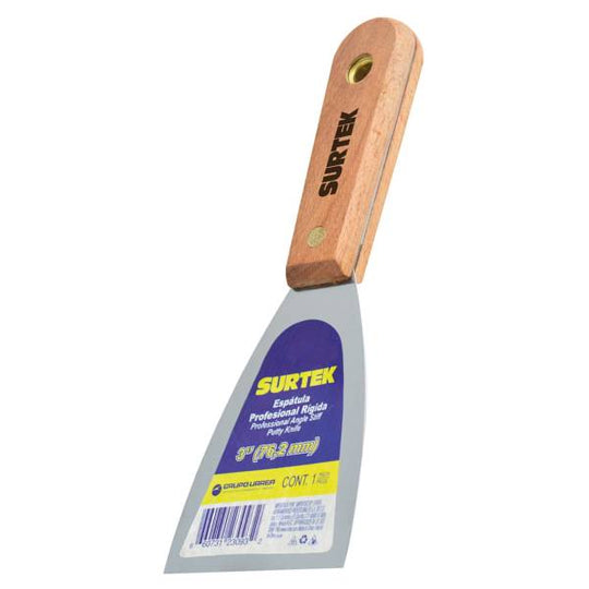 231050 Espatula rigida acero 075mm 3" mango de madera Surtek