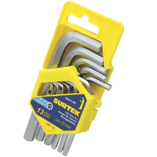 231854 Juego de 13 llaves Allen milimetrica 1.3 - 10mm ALLF13M Surtek