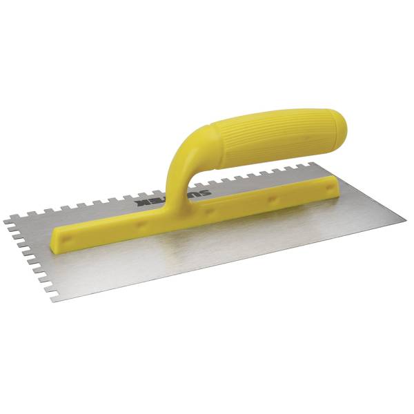 232115 Llana dentada cuadrada 6 remaches 11" x 5" mango de plastico 123188 Surtek