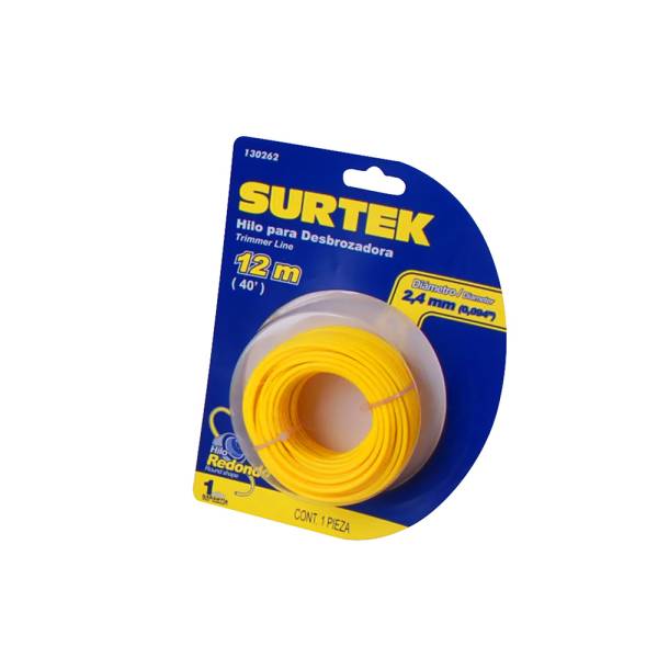 232754 Hilo desbrozadora 2.4mmx12mt amarillo blister 130262 Surtek