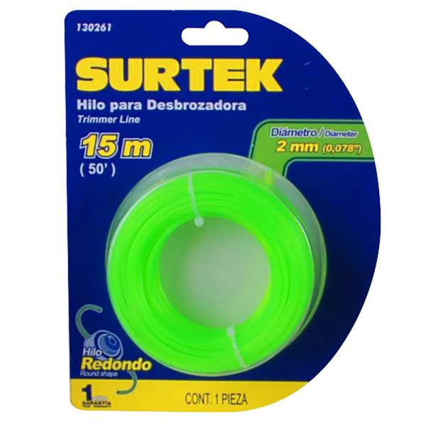 232842 Hilo desbrozadora 2.0mmx15mt verde blst 130261 Surtek