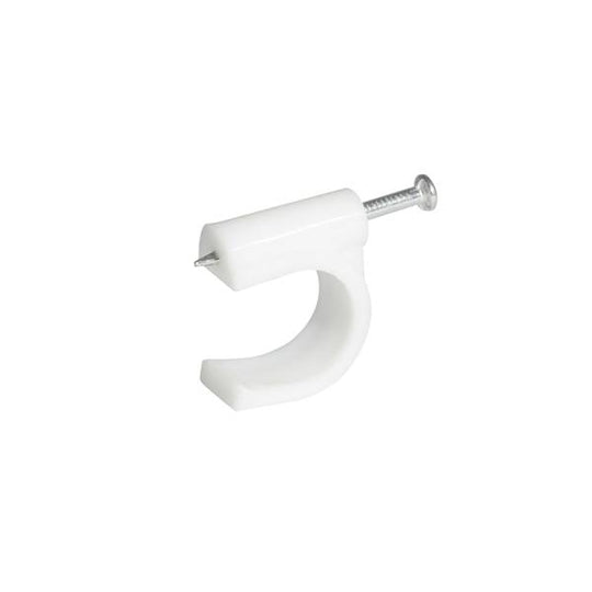 232996 Grapa para cable redonda 08mm blanca con 20pz Surtek