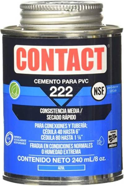 234571 Pegamento para PVC 240ml 1/4 azul 222 Contact