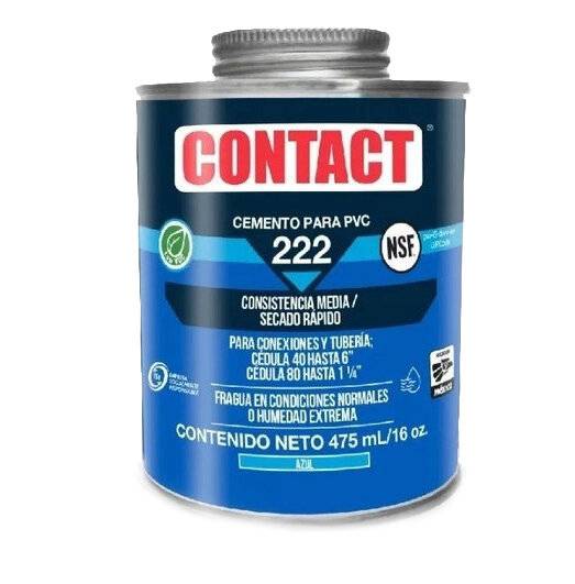 234572 Pegamento para PVC 475ml 1/2 azul 222 Contact