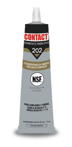 234579 Pegamento para PVC 060ml en tubo transparente 202 Contact