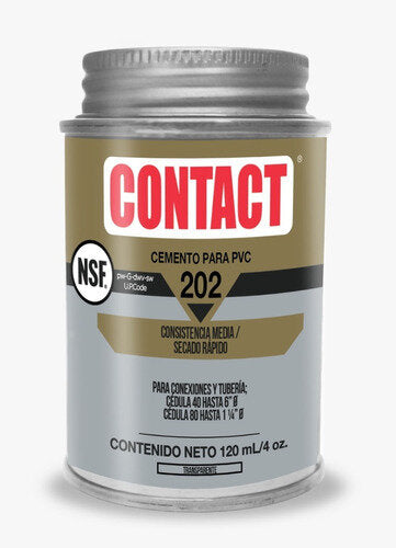 234580 Pegamento para PVC 120ml 1/8 transparente 202 Contact