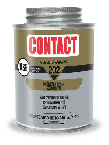 234581 Pegamento para PVC 240ml 1/4 transparente 202 Contact