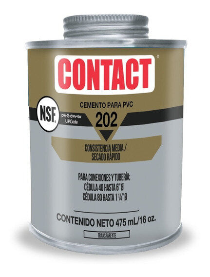 234582 Pegamento para PVC 475ml 1/2 transparente 202 Contact