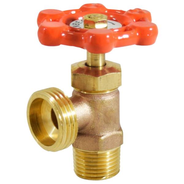 235461 Llave para lavadora 1/2" x 3/4" bronce maneral rojo VL13R Vianti