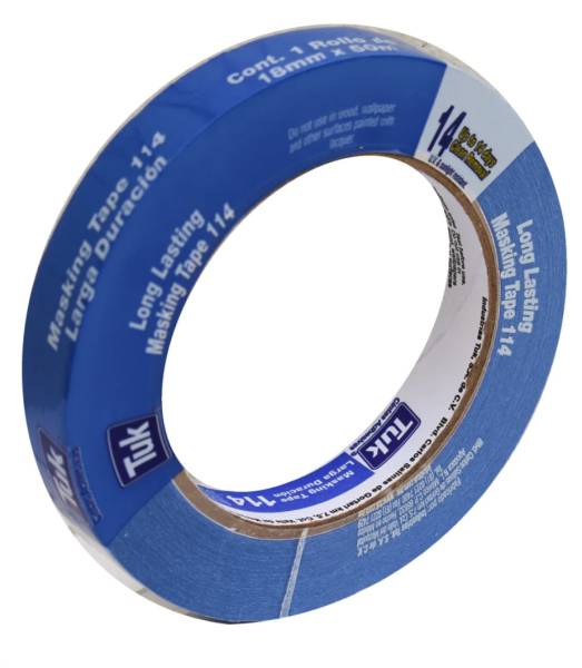 235987 Cinta masking tape 3/4" x 50m para pintor Azul 114 Tuk