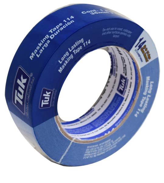 235989 Cinta masking tape 1-1/2" x 50 mt para pintor Azul 114 Tuk