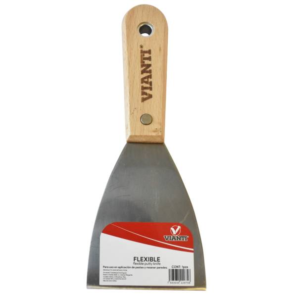 237191 Espatula flexible acero 125mm 5" mango de madera Vianti