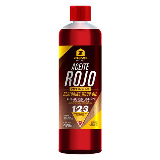 237205 Aceite rojo para madera 490ml Zoms