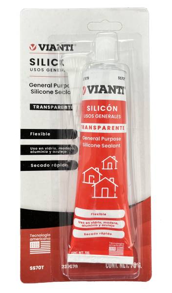237579 Silicon multiusos blister 070gr transparente Vianti