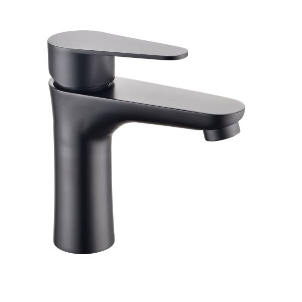 238338 Mezcladora monomando lavabo laton tipo standard maneral palanca negra Vianti