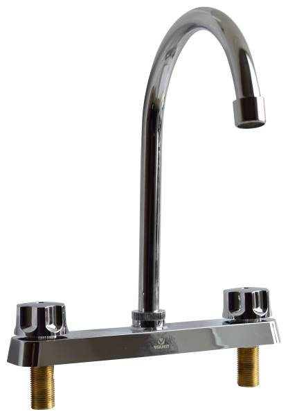 238339 Mezcladora fregadero laton tipo curvo maneral standard cromada queen MFV007 Vianti