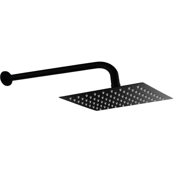238347 Regadera con brazo cuadrada 08" acero inoxidable negro Vianti