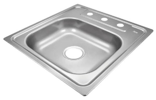 238636 Tarja de acero inoxidable 1 tina empotrar 53 x 48 x 15cm con 4 clips Vianti